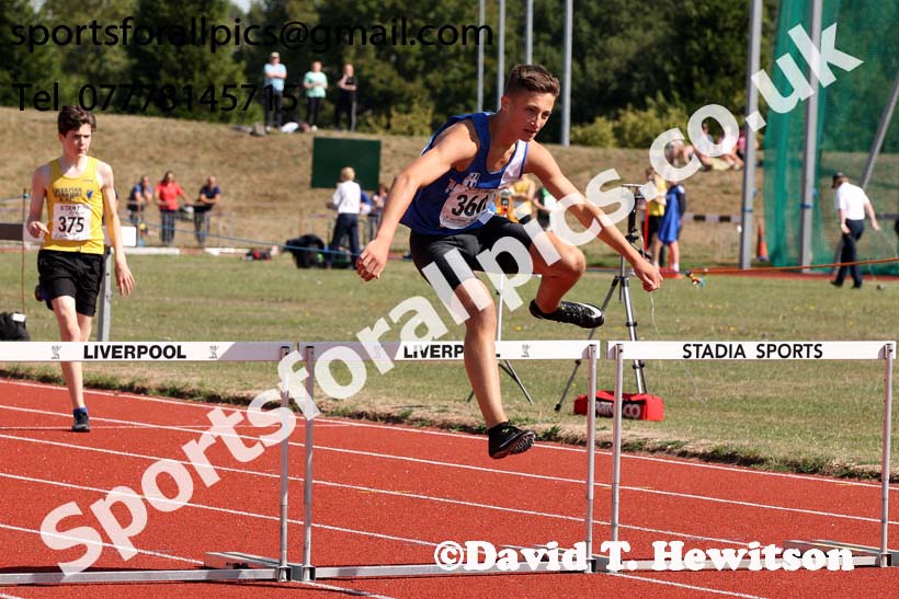 Mens under-17s 400 metres hurdles, 2018 Northern Under-17s/U-15s/U-13s Champs., Wavertree Athletics Centre, Liverpool. Photo: David T. Hewitson/Sports for All Pics